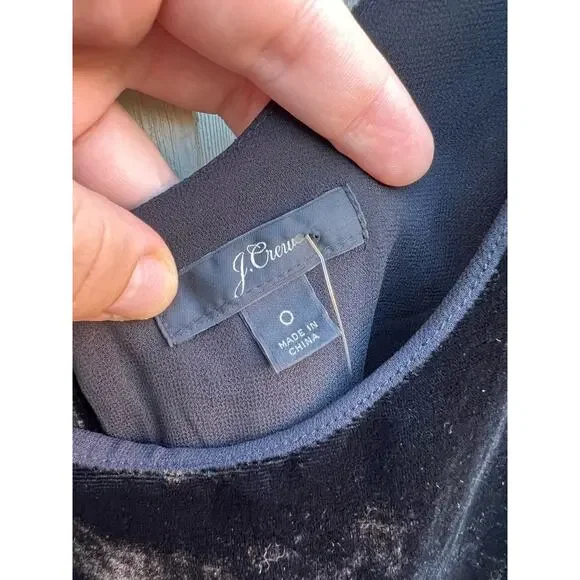 NEW J.CREW Black Velvet Tank Style #J4925 Size 0 - Picture 4 of 6